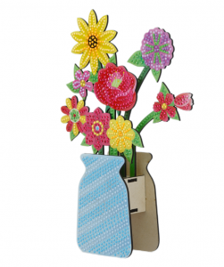 DIY Diamond Art Light Blue Flower Vase