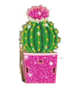 DIY Crystal Art Cactus Ball Flower Pot