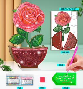 DIY Diamond Art Rose Flower Pot