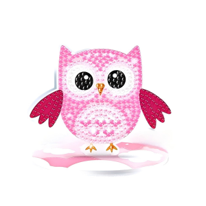 Diamond Art! Pink Owl Desktop Kit